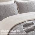 thumbnail image 2 of JERFIT King Size Cable Knit Chenille Bedding Set, 3-Piece Comforter Set with Sherpa Back, Ultra Soft Thermal Blanket, Gray Bedspread for All Season, 2 of 10