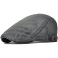 thumbnail image 1 of Hombres Malla Transpirable Sombrero De Verano Ajustable Newsboy Boina Ivy Cap Gorra Plana Gris, 1 of 1