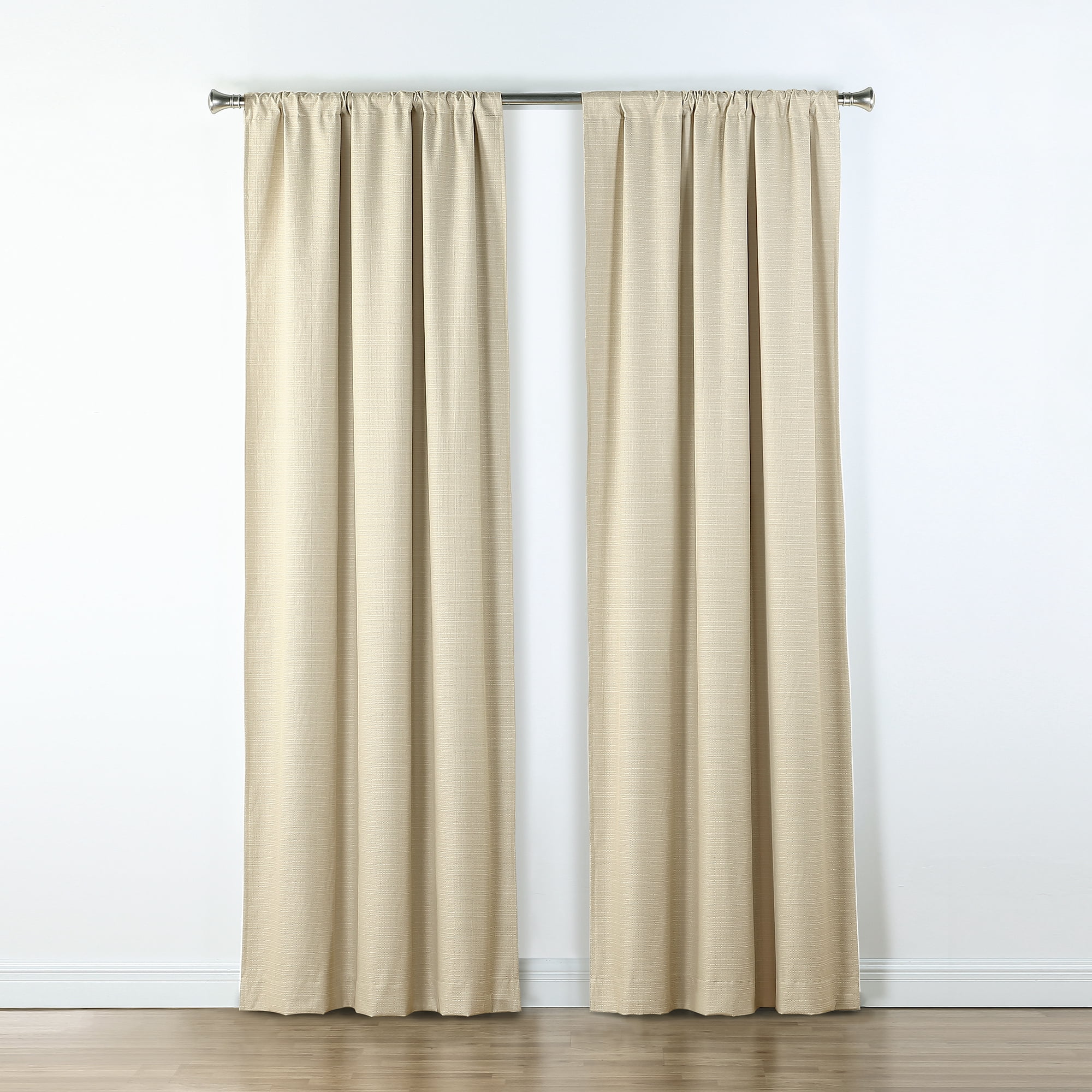 Ecologee Gold 100% Blackout Curtain Set, Sustainable Recycled Fabric, 2 Panel Set
