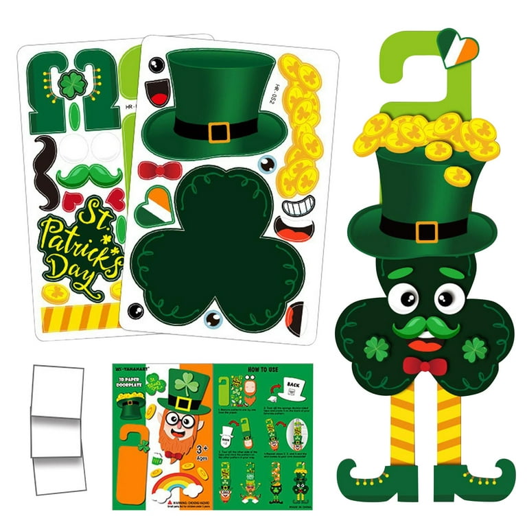 St. Patrick's Day Decorations Easter Crafts for Toddlers 2-4 Years St St  Hanger Hanging Decoration Decoration Leprechaun Figures Pot Signs Day  Cutouts Day Patrick's Party Gold Wall Saint Door 