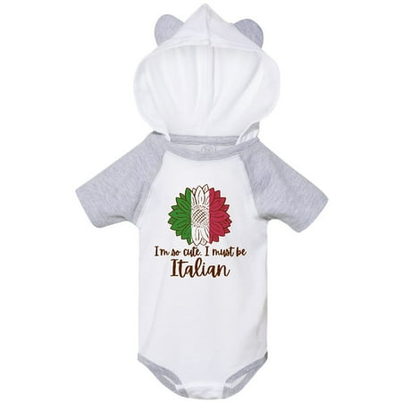 

Inktastic I m So Cute I Must be Itlian Sunflower Gift Baby Boy or Baby Girl Bodysuit