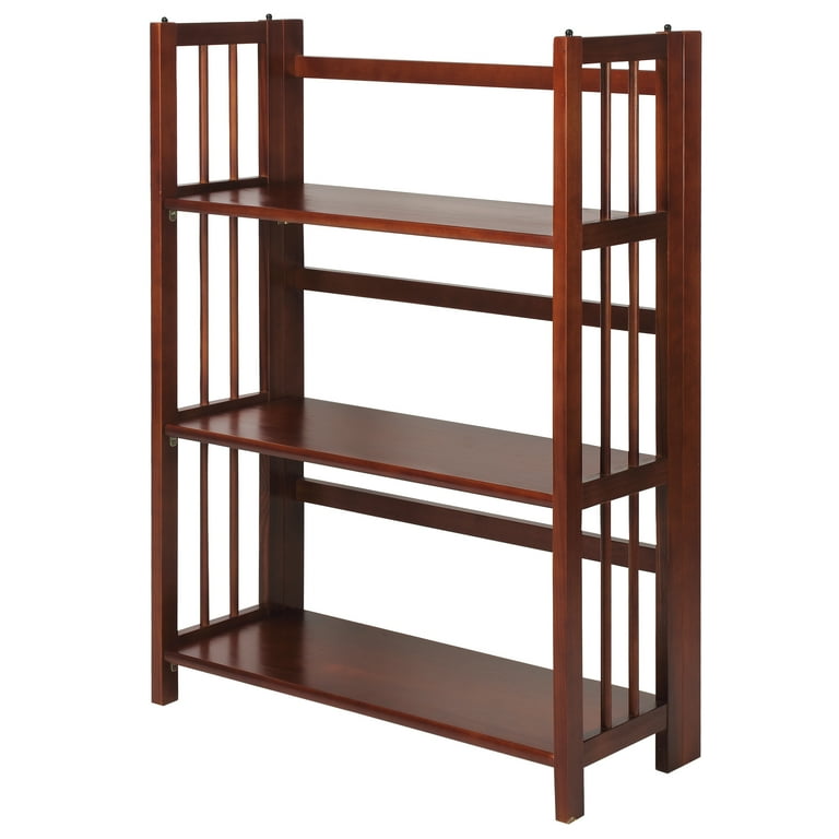 Casual Home 3-Shelf Folding Stackable Bookcase, Walnut photo 6