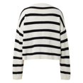 thumbnail image 6 of Ediodpoh Women Fashion Casual Long Sleeve Knit Sweater Lightweight Stripe Pullover Sweater Top Womens Sweaters White M, 6 of 9