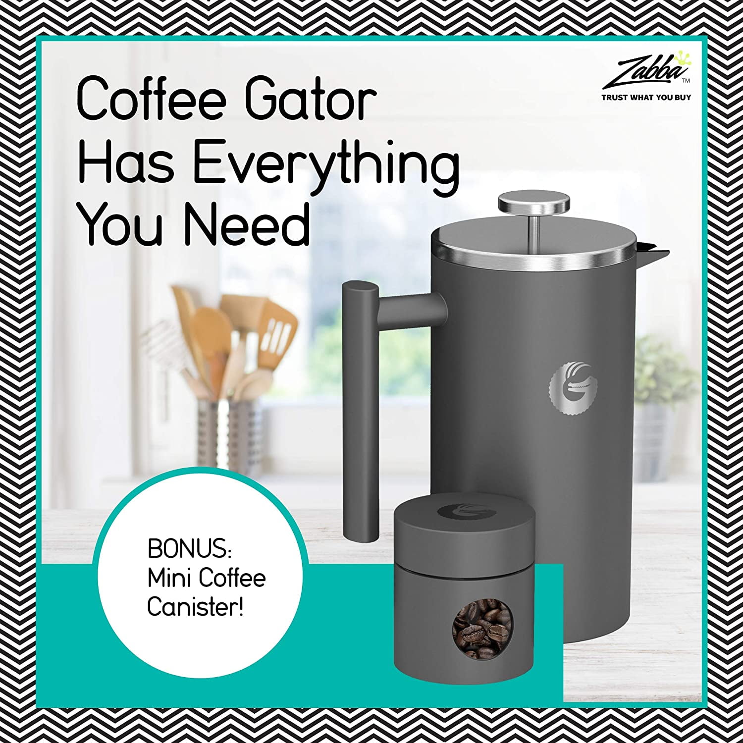 Coffee Gator French Press Coffee Maker - Thermal Insulated Brewer