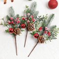 30CM Christmas Decorations Artificial Red Berry Pine Needles Bouquet