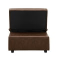 thumbnail image 6 of Powell Boone Convertible Sofa Bed, Brown Faux Leather Fabric, 6 of 14