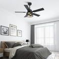 thumbnail image 4 of Vaczon 42" Modern Black Smart Caged Ceiling Fan with Light and Remote for Bedroom and Living Room, 4 of 8