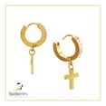 thumbnail image 6 of BEBERLINI Women Cross Pendant CZ Huggie Hoop Earrings 14K Gold Plated Stainless Steel Gift, 6 of 8