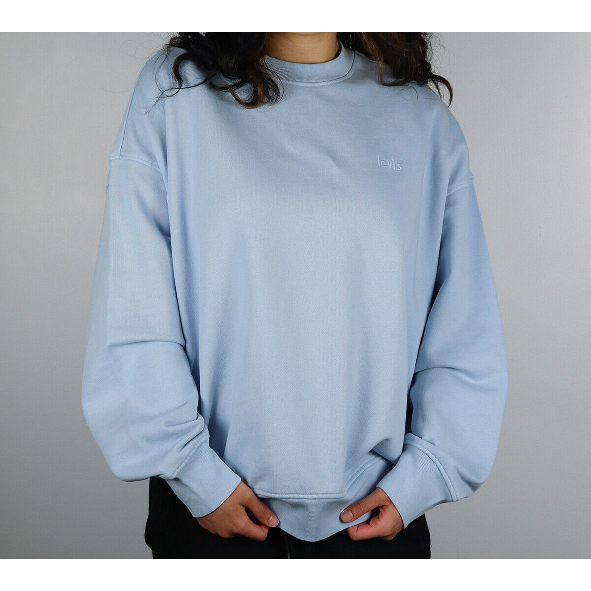 Levi's Women's Oversized Pastel Blue L/S Crewneck Sweater