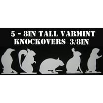 Magnum Target Varmit/Animal Silhouette Knockovers - 3/8in. Thk. Steel Pistol Shooting Targets 5pc - VARVAR5W38