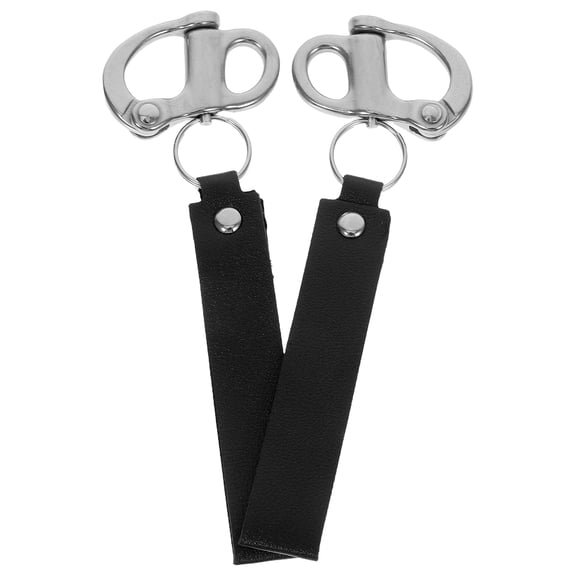 WHAMVOX 2pcs Stainless Steel Swivel Shackle With Quick Release Clip Heavy Duty Carabiner For Belts And Backpacks Automatic Locking Design