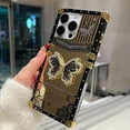 thumbnail image 6 of for iPhone 16e (2025) Butterfly Kickstand Case, Glitter Bling Foldable Stand Woman Girly Mirror Back Golden Plated Shockproof Protective Elegant Cute Soft Cover for iPhone 16e 6.1 (Black), 6 of 12