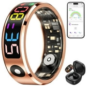 Mingdaln 2025 New Slim Smart Ring, Men's and Women's Smart Ring, Smart Watch/Fitness Tracker with 5ATM Water Resistance fits for Android and Iphone Devices (Gold 8)
