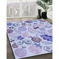 thumbnail image 3 of Ahgly Company Machine Washable Indoor Rectangle Transitional Heavenly Blue Area Rugs, 7' x 9', 3 of 7