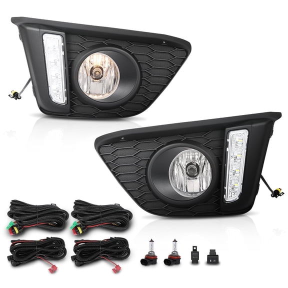 Pair Front Bumper Driving Fog Lights W/Wiring Fit for 2014-2017 Honda Fit Jazz Halogen