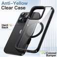 thumbnail image 3 of JETech Magnetic Case for iPhone 15 Pro 6.1-Inch Compatible with MagSafe, Shockproof Phone Bumper Cover, Solid Color Matte TPU Frame, Anti-Scratch Clear Back (Black Titanium), 3 of 6