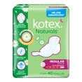 thumbnail image 1 of Toallas femeninas Kotex Naturals anatómica flujo abundante con alas 40 pzas, 1 of 6