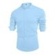 thumbnail image 2 of Camisas Hombre Vestir Camisas de vestir para hombre Camisa con botones casual de manga larga y manga corta con cuello entallado (Blue, S), 2 of 7