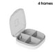 thumbnail image 3 of Caja de pastillas Contenedores de viaje portátil Tableta Dispensador Dispensador Diseño de diseño Sello en forma de U Groove con cubierta transparente para viajes gris cuatro celdas Sweethay HA028202-01, 3 of 7