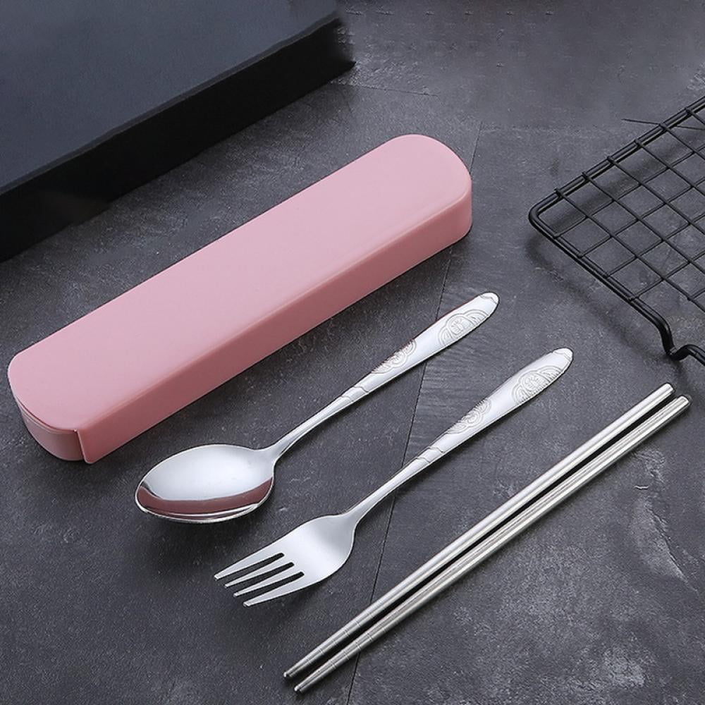Details about   Portable Chopsticks and Spoon Stainless Steel Set Tableware With Box 