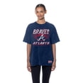 thumbnail image 4 of Women's New Era  Navy Atlanta Braves Mineral Wash Oversized T-Shirt, 4 of 5