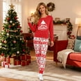 thumbnail image 3 of CUZIBR Christmas Outfits Plaid Classic Crewneck Cute Hat Letter Print Long Sleeve Shirt And Trousers Casual Clothes Cozy Clothing Outfit For Mom Festival Party Clothes,Red,S, 3 of 4