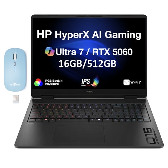 HP OMEN HyperX AI 16in IPS WUXGA Laptop Ultra 7 356H RTX 5060 16GB 512GB SSD Win11 Pro w/DKZ Mouse