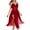 Wine# lingerie for women, variant on Pafei Tyugd Midi Nightgowns for Women Trendy Ruffle Trim Side Slit Lingerie Dress Lightweight Flowy Spaghetti Straps Slip Dress for Home White M