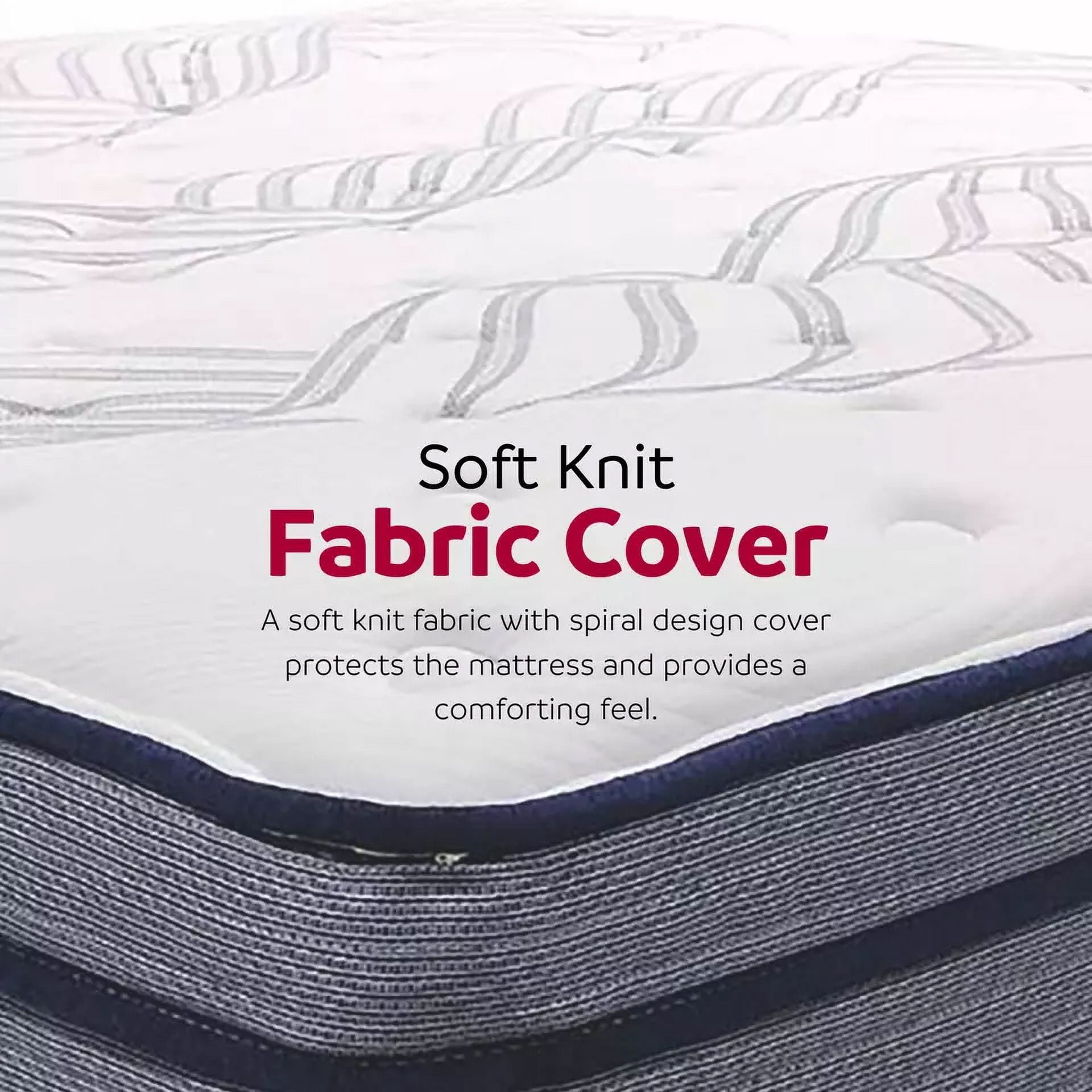 Plush 14 in. California King Pocket Coil Hybrid Mattress with Multi Layered Foam, Pressure Relief Mattress in a Box, White/Gray