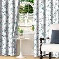 thumbnail image 2 of Lfeey Vintage Teal Floral Blackout Curtains for Bedroom, Room Darkening Privacy Grommet Window Drapes, Set of 2, 42" W x 108" L, 2 of 7