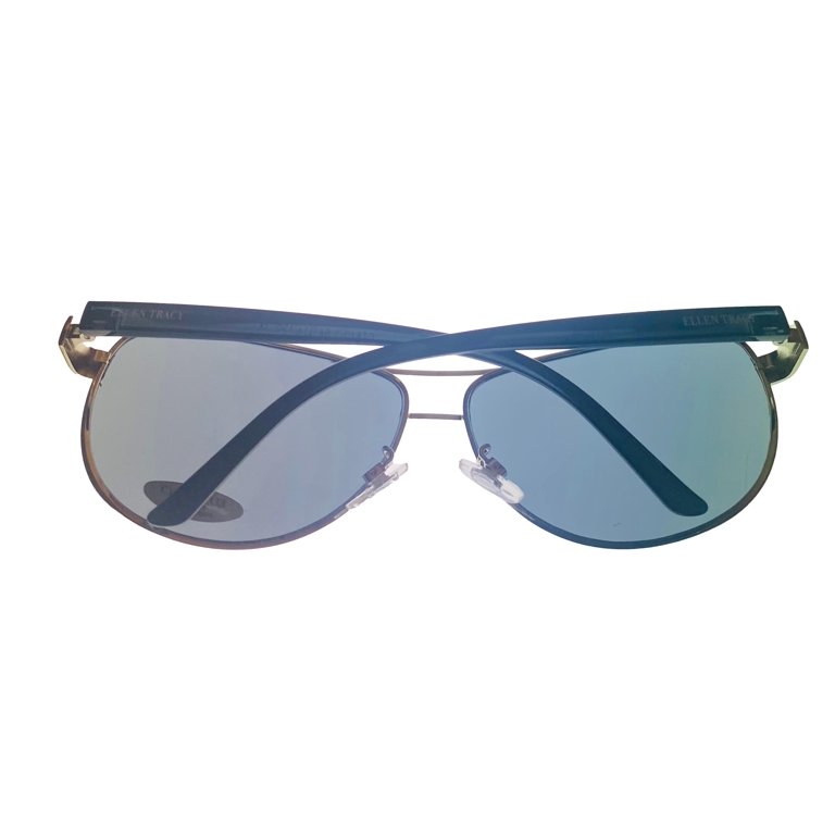 Ellen Tracy Womens Silver Metal Aviator Sunglass, Smoke Lens  display picture 1