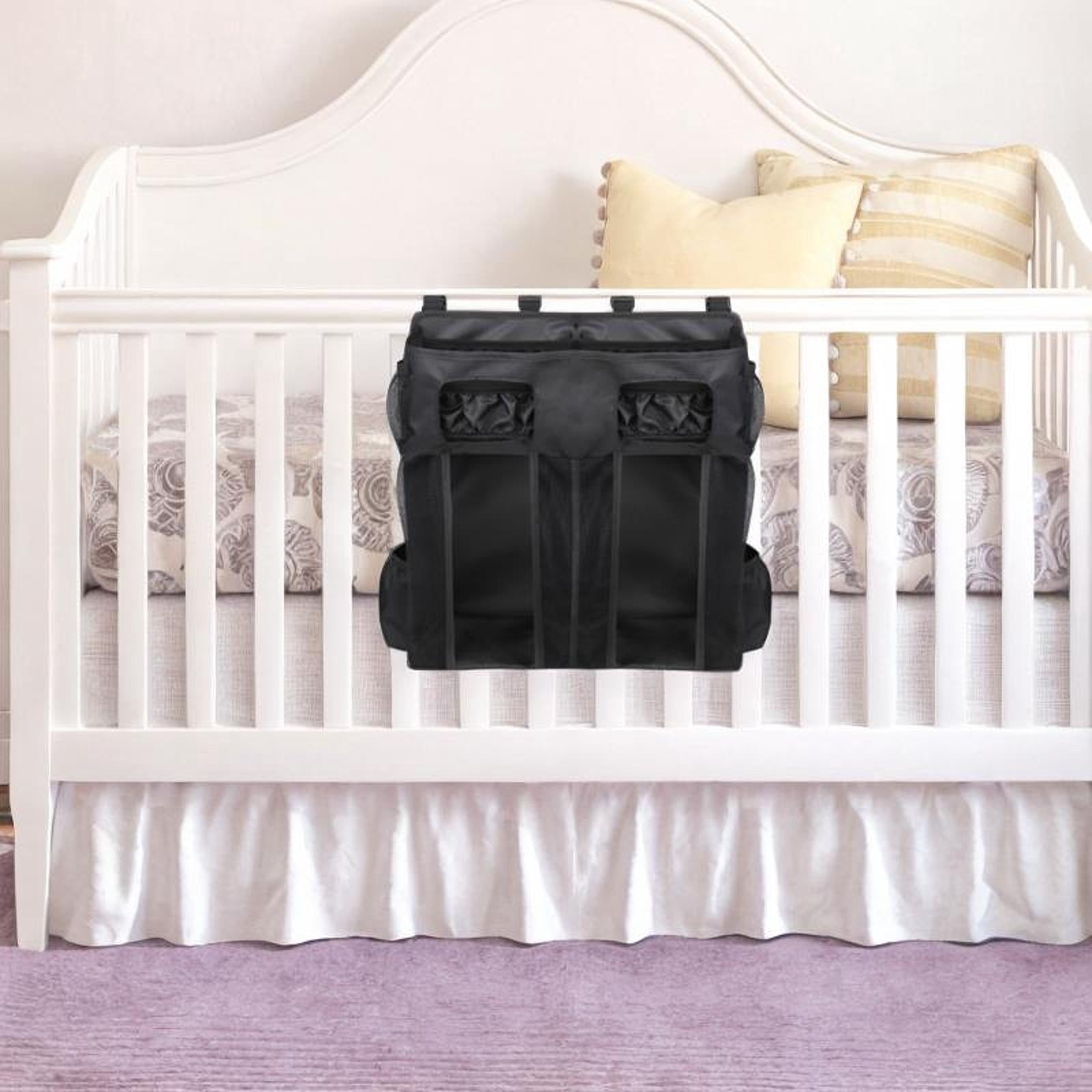 WeiLaiKeQi Hanging Diaper Organizer Spacious Changing Table Playard Baby Diaper Stacker Black
