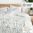 thumbnail image 7 of Comfort Spaces Full/Queen Size Comforter Sets, 4-Piece Bedding Set for All Season, White and Silver Comforter Bed Set, Geometric Metallic, 7 of 7
