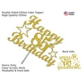 thumbnail image 3 of 85 Birthday Cake Topper Gold Glitter, 85th Party Decoration Ideas, Sturdy Doubled Sided Glitter, Acrylic Stick. Made in USA, 3 of 4
