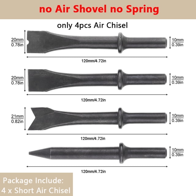 3/8'' 120mm Air Hammer Professional Handheld Pistol Gas Shovels Small Rust Remover Cutting Pneumatic Tool Air Chisel ,Easy to Use