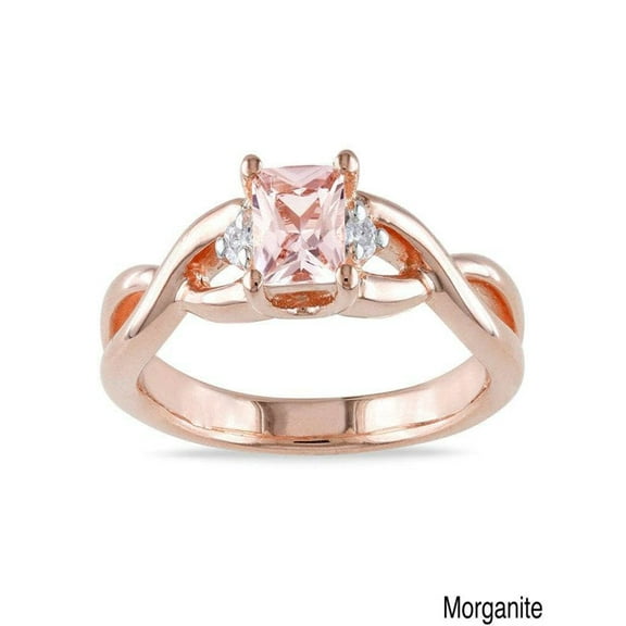 1/2 Carat Morganite and Diamond Engagement Ring in 14k Rose Gold affordable morganite & diamond engagement ring
