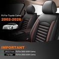 thumbnail image 3 of DIKSOAKR Car Seat Covers Full Set for Toyota Camry 2002-2025 2026 :Waterproof Leather Automotive Seat Covers Protector Compatible Airbag Gray,Full Set(2 Row 5 Seats), 3 of 11