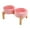 Pink, variant on NonSlip Ceramic Pet Feeders Bowl Set Elevated Wood Double Bowl Dish Set Large Capacity Dog Cats Feeding Accessories