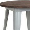 thumbnail image 5 of Flash Furniture Webb 24" Round Silver Metal Indoor Table with Walnut Rustic Wood Top, 5 of 6