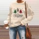 thumbnail image 2 of Sudaderas Navideñas Para Mujer Camiseta Suelta Estampada Blusa de Manga Larga Cuello Redondo Tops Casuales Odeerbi ODB191916, 2 of 5
