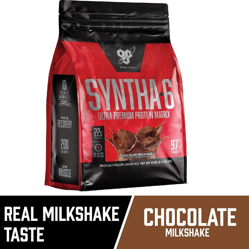 BSN Syntha 6 Whey Protein Powder, Chocolate Milkshake, 10 Lb
