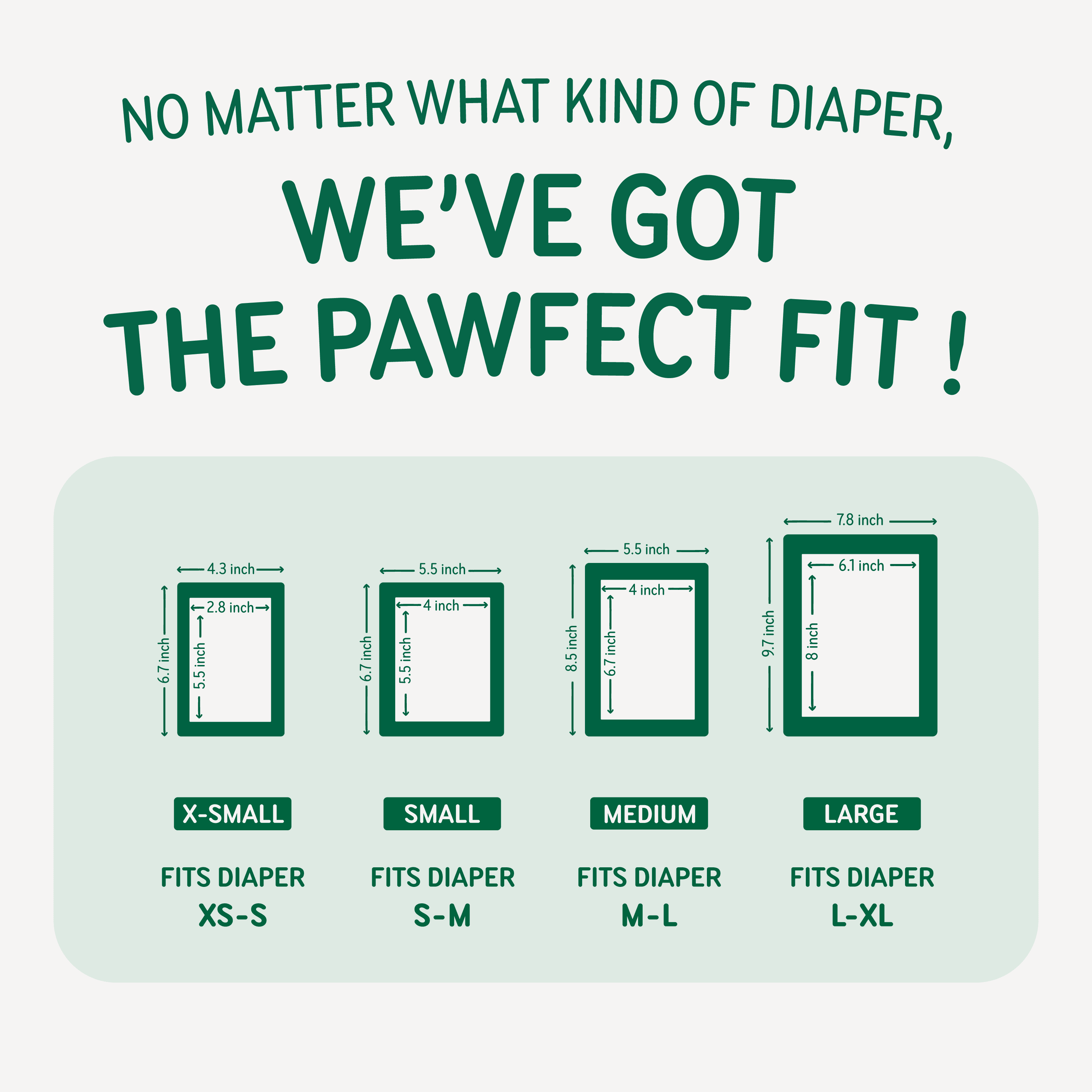 PAWPANG Dog Diaper Liners for Male & Female Dogs, Leakproof & Super Absorbent, M, 100ct
