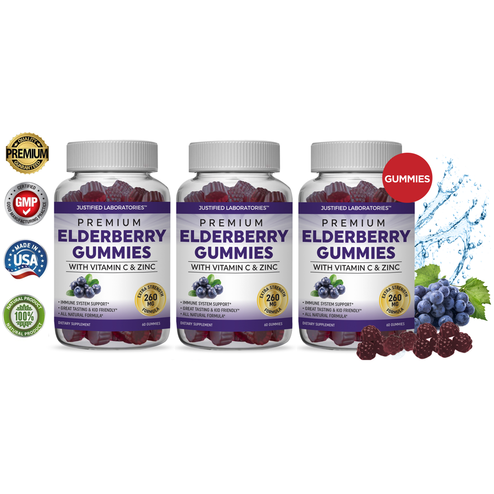 Premium Elderberry Gummies Double Strength Immune Support Gummy