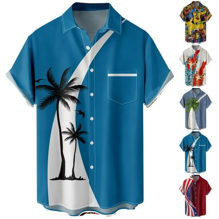 

Family Matching Casual Button Down Tees Front-Pocket Funky Clothes Plus Size Men