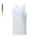 thumbnail image 4 of pstuiky Camiseta sin mangas para hombre, Camiseta deportiva informal de color liso y elástica con cuello redondo para hombre Camisas para hombres s, 4 of 8