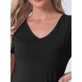 thumbnail image 5 of INSPIRE CHIC Women's Sleep T-Shirt V-Neck Pajamas Top for Nightwear Loungewear M Black, 5 of 6