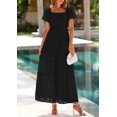 thumbnail image 3 of Vestido de verano PRETTYGARDEN 2025 con ojales y cuello cuadrado y manga abullonada, 3 of 9