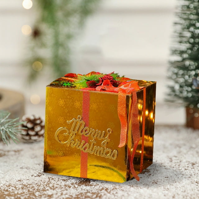 Adornos navideños, regalos navideños, caja de regalo navideña, caja de regalo, adornos navideños, decoración de escena de árbol de Navidad, suministros para disfraces navideños, widget de almacenamien