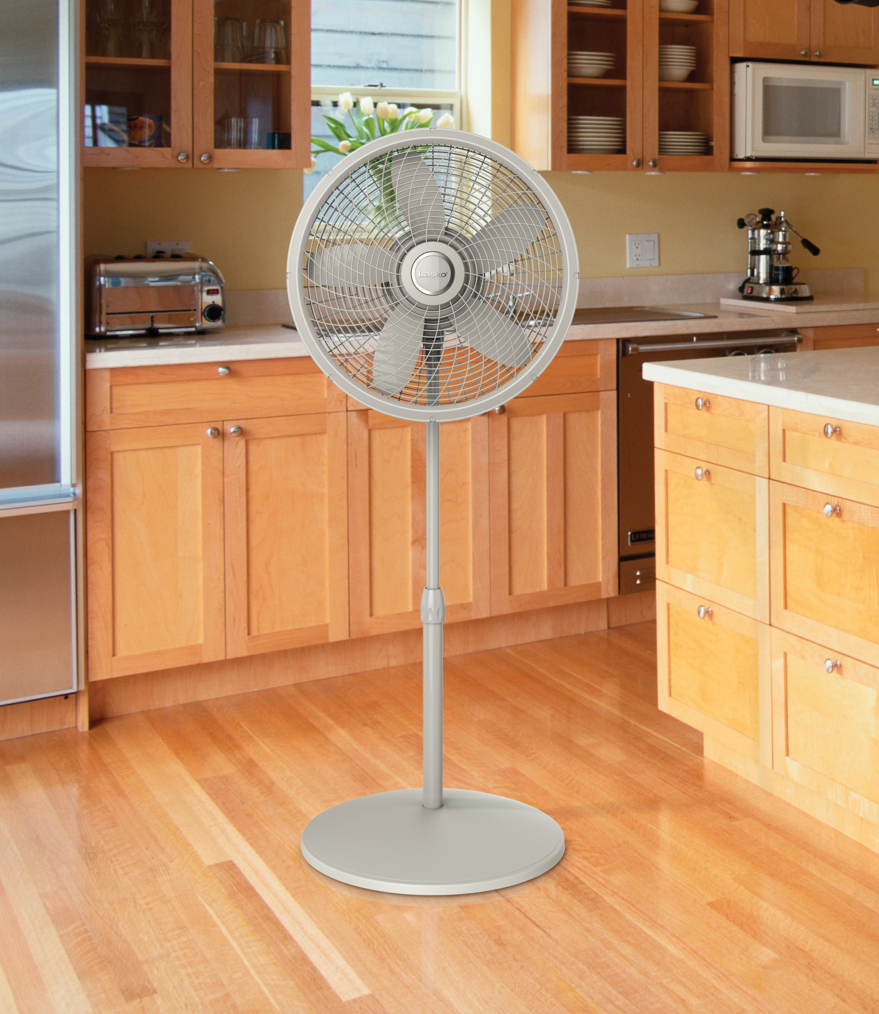 Lasko Cyclone 18" 3-Speed Adjustable Large Room Pedestal Fan, Gray, S18902