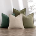 thumbnail image 1 of Fundas de almohada MIULEE de lino verde neutro de 50 x 50 cm, paquete de 4, 1 of 6
